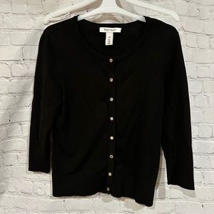 White House Black Market Women Black Cardigan Sweater Size XXS